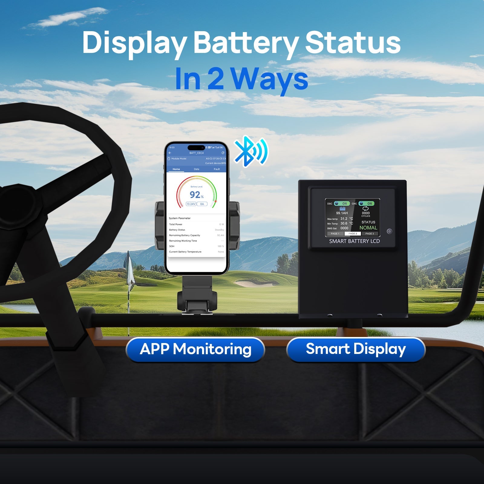 DC HOUSE Premium 48V 100Ah LiFePO4 Metal Case Battery - Ideal for Golf Carts (No Charger)