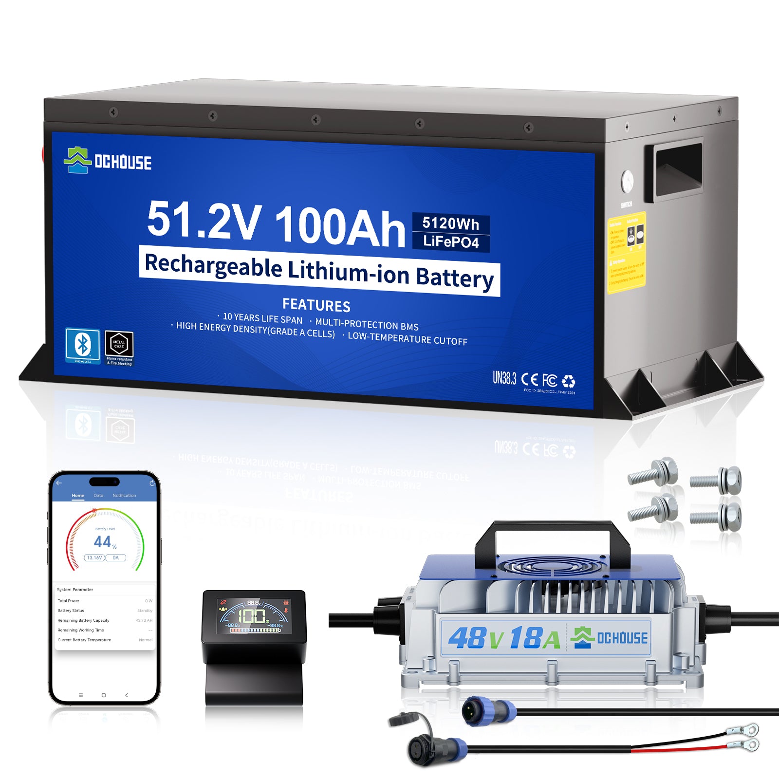 48V 100Ah Standard Metal Case & Charger