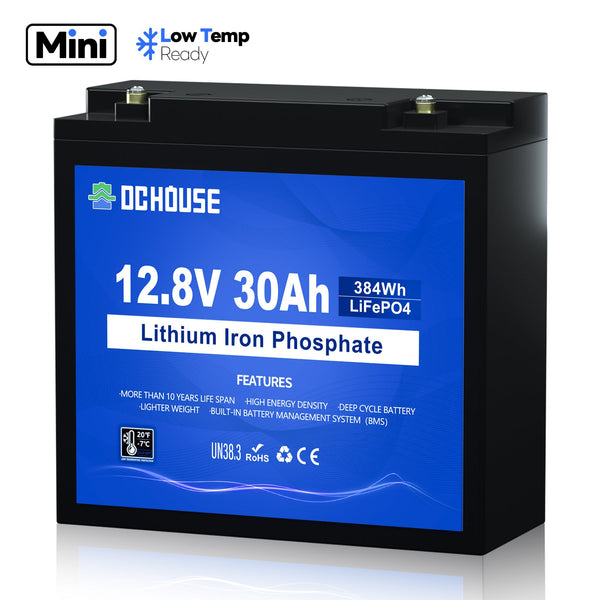 DC HOUSE 12V 30Ah Mini LiFePO4 Battery | AGM Replacement & Lightweight
