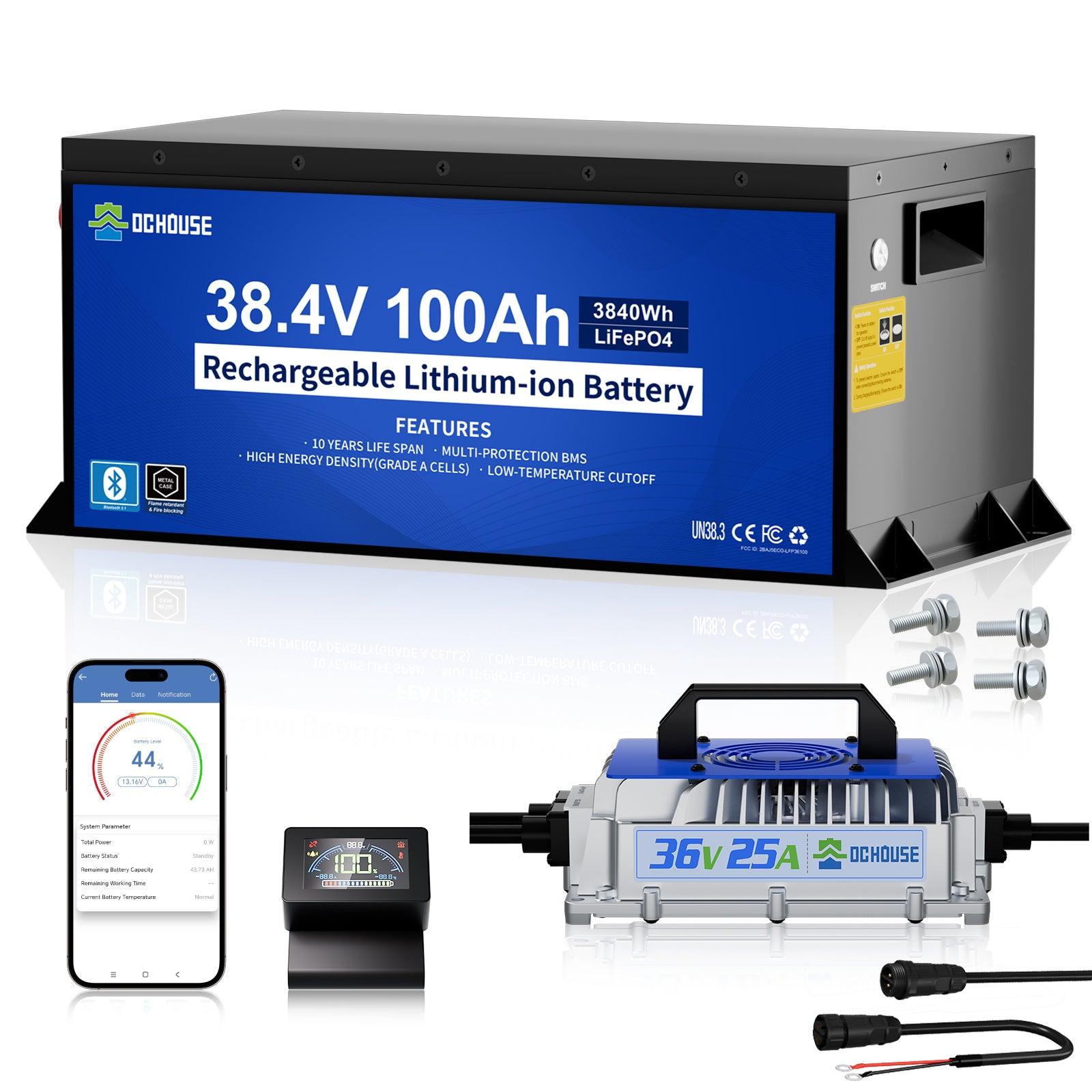 36V 100Ah Metal Case & Charger