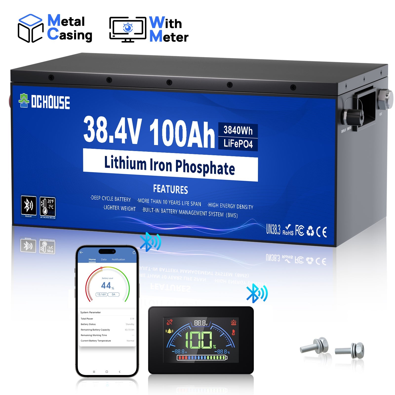 36V 100Ah BT & Metal Case