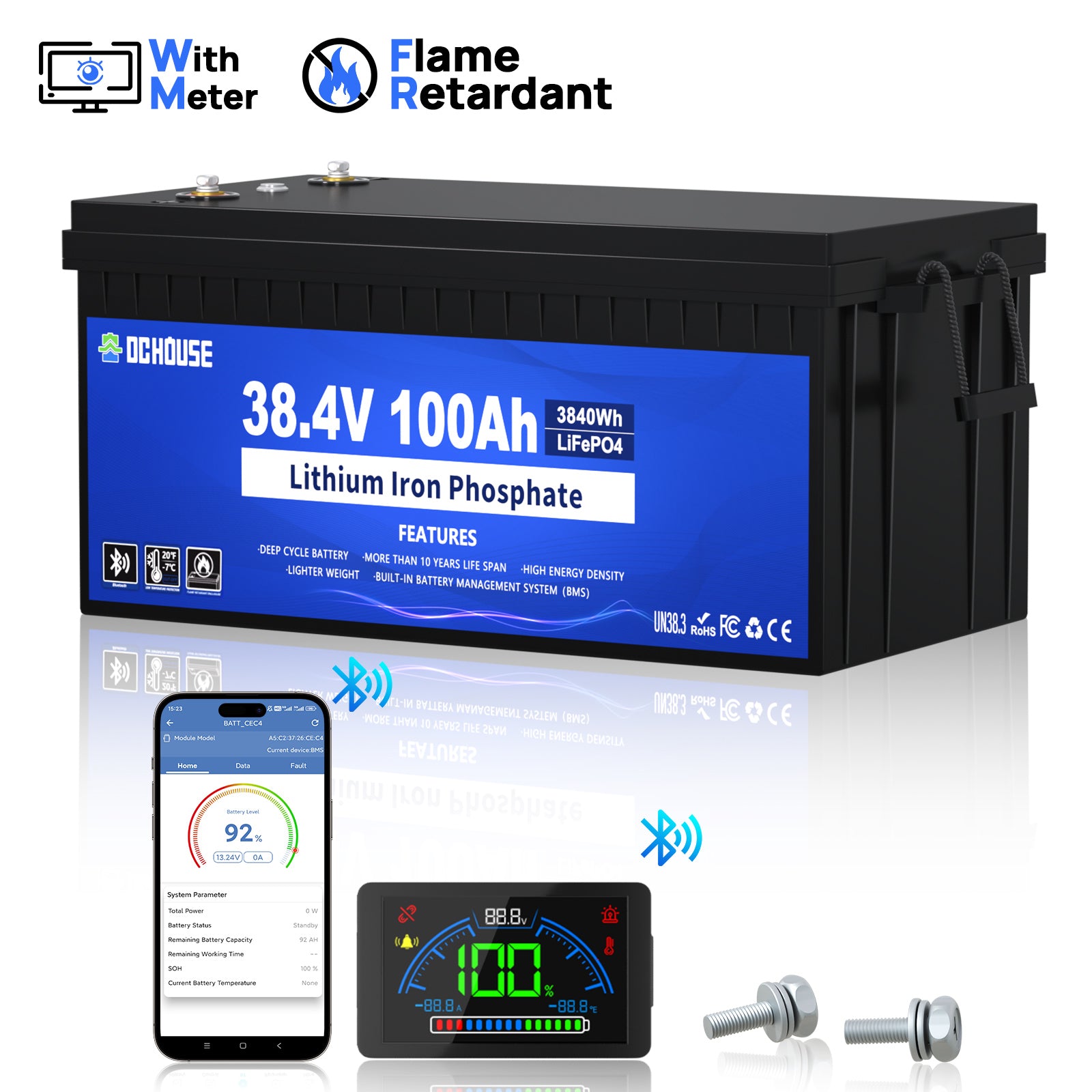 36V 100Ah BT & Low Temp Protection